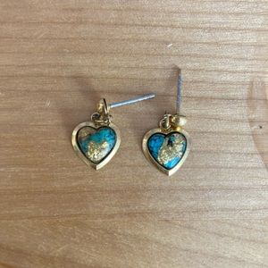 Turquoise and gold drop earrings